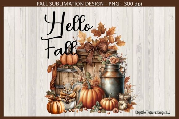 Download Hello Fall Rustic Autumn Farmhouse - Hello fall Collection