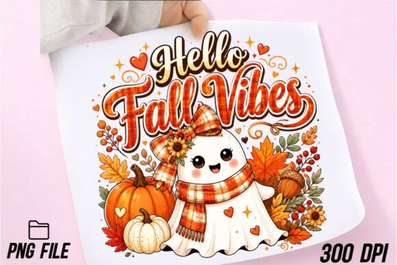 Download Hello Fall Vibes Ghost PNG Sublimation - Hello fall Collection