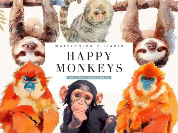 Download Happy Monkeys Clipart Bundle - Premium Resources