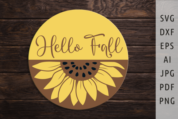 Download Hello Fall Svg Fall Door Sign Svg Round - Hello fall Collection