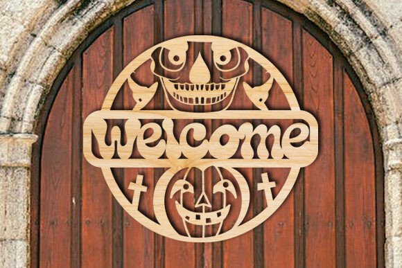 Download Laser Cut Halloween Welcome Gate Sign - Gate sign Collection